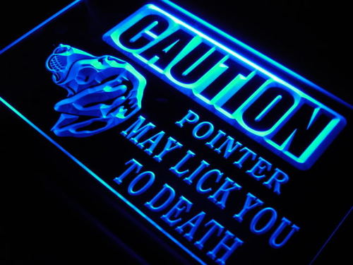 Caution Pointer Lick Dog Shop Neon Light Sign